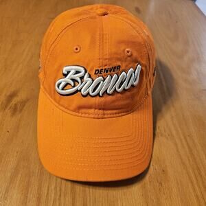 Denver Broncos Hat Cap Strap Back Mens One Size Orange NFL Football New Era